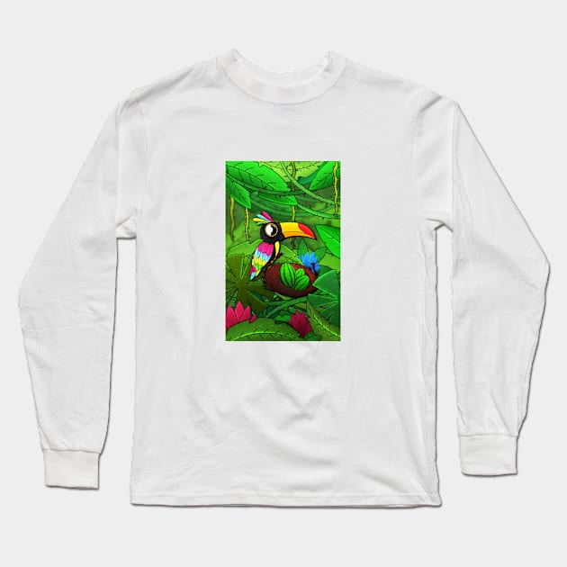 Jungle Toucan Long Sleeve T-Shirt by Svh_illustrations